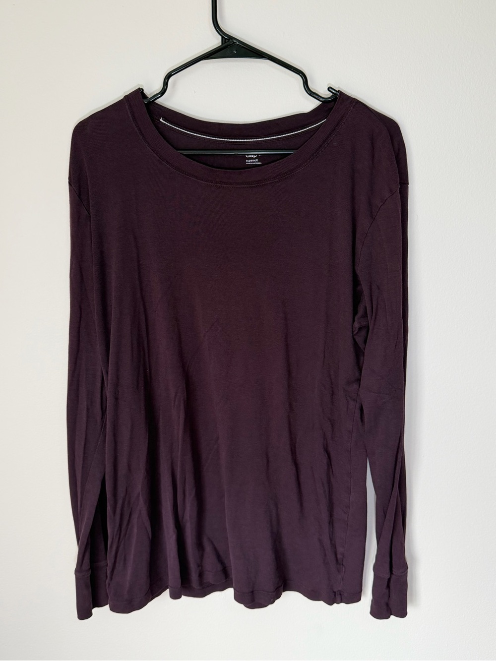 GAP Long Sleeve Crewneck Top - Plum